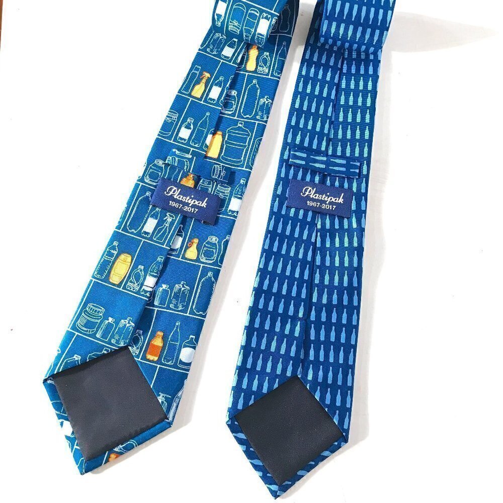 Vintage Blue Bottles Neckwear Lot Tie Bundle